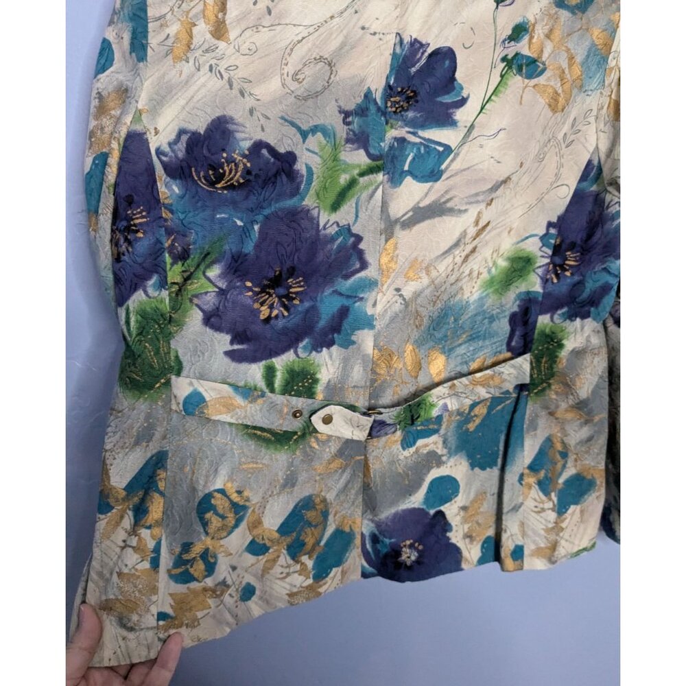 Coldwater Creek 18W Floral Print Blazer Jacket Floral Art to Wear - Picture 12 of 16